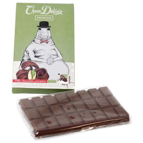 Шоколад Choco Delicia "Ждун" молочный с фисташкой, 100 г