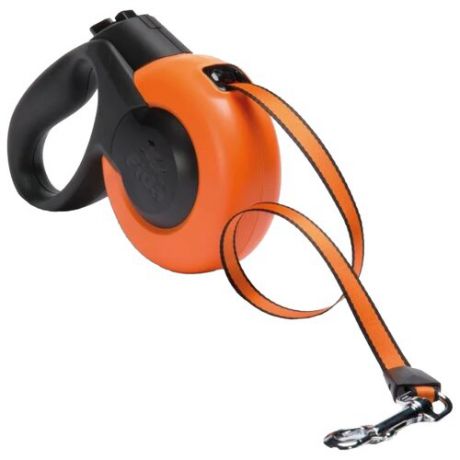 Поводок-рулетка для собак Fida Mars ленточная (S) оранжевый/черный 5 м