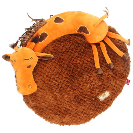 Лежак для кошек, для собак GiGwi Snoozy Friendz Жираф 3D 57х53х5 см коричневый/оранжевый