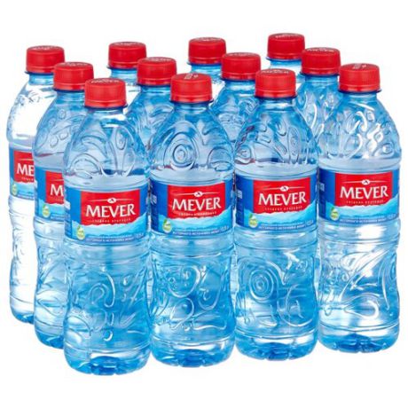 Вода минеральная питьевая природная столовая Мевер негазированная, ПЭТ, 12 шт. по 0.5 л