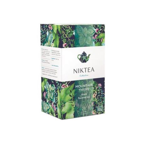 Чай черный Niktea Mountain thyme в пакетиках, 25 шт.