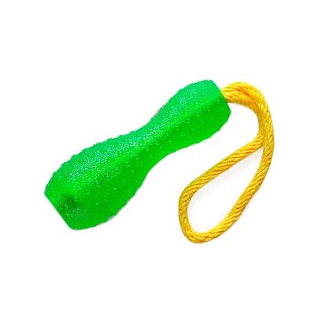 Гантель для собак GiGwi Dog Toys на веревке (75251) желтый/зеленый