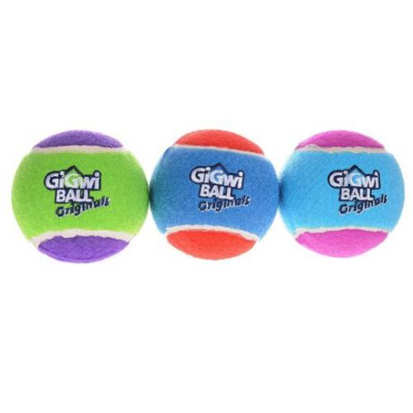 Мячик для собак GiGwi GiGwi ball Original большой 3 шт (75337) голубой/красный/фиолетовый
