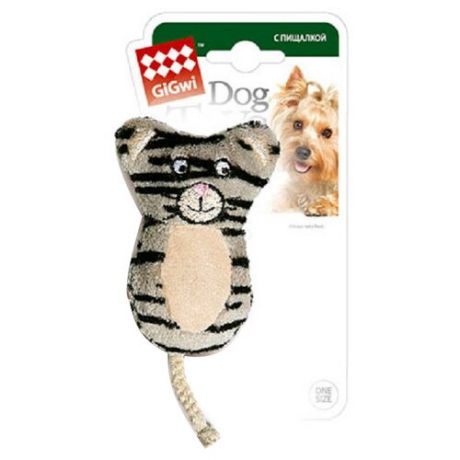 Игрушка для собак GiGwi Dog Toys Кот без набивки (75024) серый