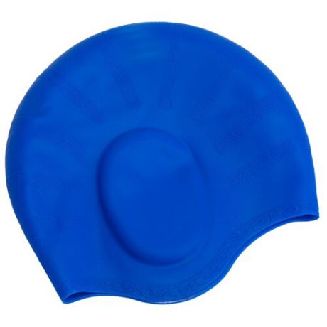 Шапочка для плавания BRADEX силиконовая с выемками для ушей синий