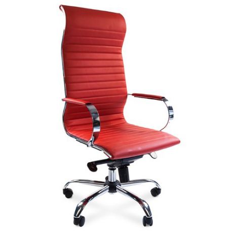 Компьютерное кресло Chairman 710 для руководителя, обивка: искусственная кожа, цвет: красный