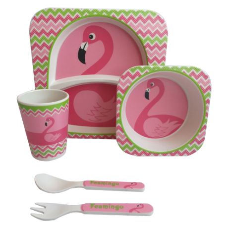 Комплект посуды Baby Ryan BF001 фламинго