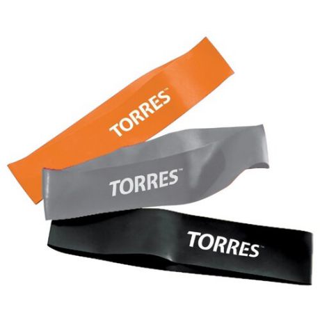 Эспандер лента 3 шт. TORRES AL0033 24 х 5 см черный/серый/оранжевый