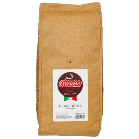 Кофе в зернах Carraro Gran Crema, арабика, 1 кг