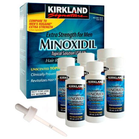 Kirkland Лосьон от выпадения волос Minoxidil 5% с пипеткой, 60 мл, 6 шт.