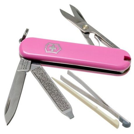 Нож многофункциональный VICTORINOX Classic SD (7 функций) с чехлом розовый