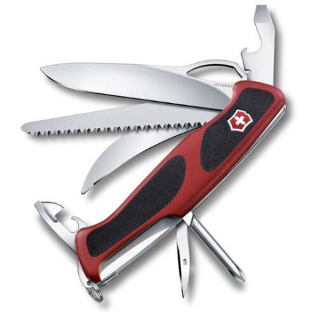 Нож многофункциональный VICTORINOX RangerGrip 58 hunter (13 функций) красный/черный