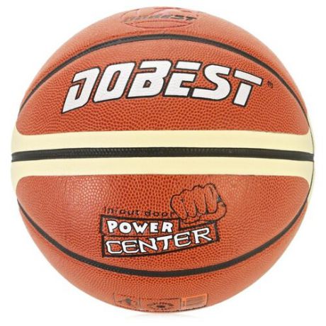 Баскетбольный мяч Dobest PK-886, р. 7 коричнево-белый