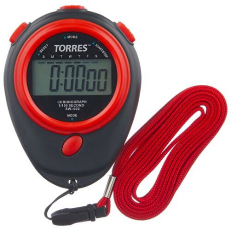 Электронный секундомер TORRES SW-002 черный/красный