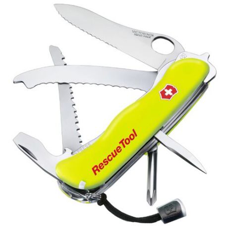 Нож многофункциональный VICTORINOX Rescue Tool (13 функций) с чехлом желтый/красный