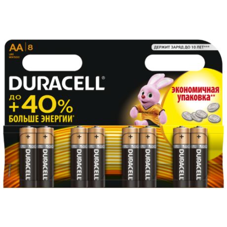 Батарейка Duracell Basic AA 8 шт блистер