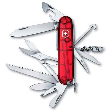 Нож многофункциональный VICTORINOX Huntsman Lite (21 функций) полупрозрачный красный