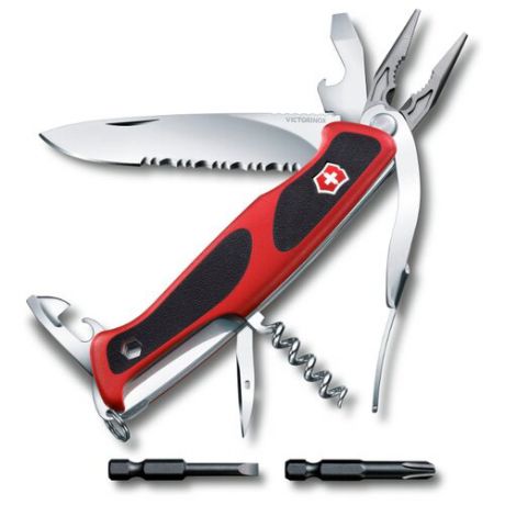 Нож многофункциональный VICTORINOX RangerGrip 174 Handyman (17 функций) с чехлом красный/черный