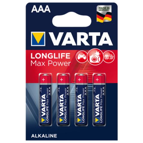 Батарейка VARTA LONGLIFE Max Power AAA 4 шт блистер