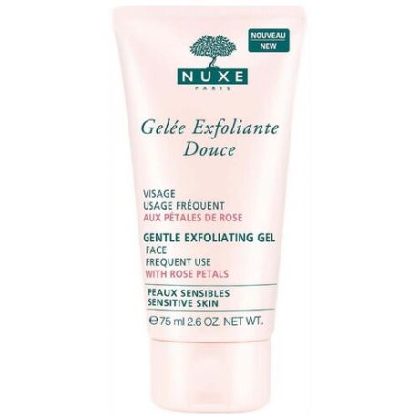 Nuxe гель-эксфолиатор для лица Gentle exfoliating gel Face frequent use with Rose petals 75 мл