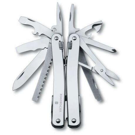 Мультитул VICTORINOX SwissTool Spirit X (3.0224.L) (24 функций) с чехлом серебристый/коричневый