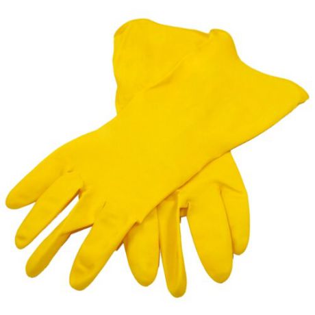 Перчатки aQualine бытовые легкие, 1 пара, размер S, цвет желтый