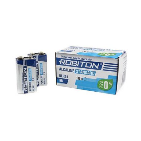 Батарейка ROBITON Alkaline Standart 6LR61 Крона 10 шт картон