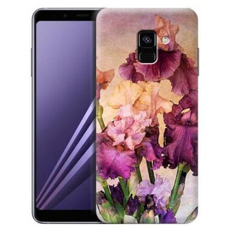 Чехол Gosso 697170 для Samsung Galaxy A8 (2018) фиолетовые цветы