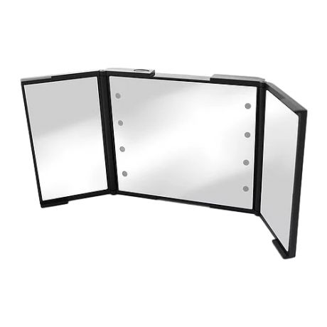 Зеркало косметическое настольное BESPECIAL трехстворчатое (малое) с подсветкой черный
