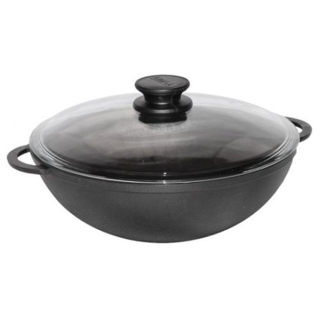 Сковорода-вок Биол 0530С 30 см, с крышкой, черный