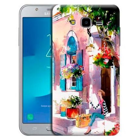 Чехол Gosso 698335 для Samsung Galaxy J7 Neo девочка на цветущей улочке