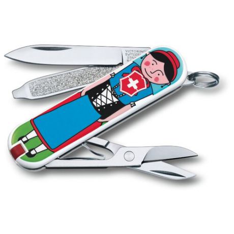 Нож многофункциональный VICTORINOX Classic LE 2014 Appenzeller (7 функций) с чехлом синий/красный/зеленый