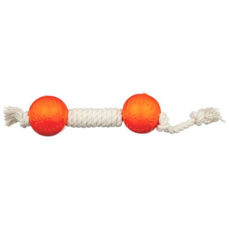 Гантель для собак Doglike Dental Knot канатная средняя (D-2369) белый/оранжевый