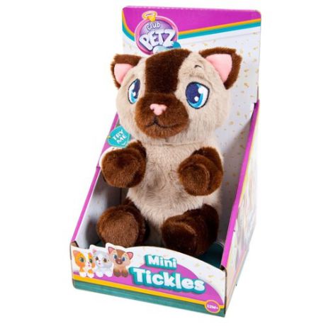Интерактивная мягкая игрушка IMC Toys Mini Tickles Котенок бежево-коричневый