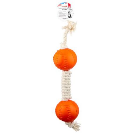 Гантель для собак Doglike Dental Knot канатная большая (D-2368) белый/оранжевый