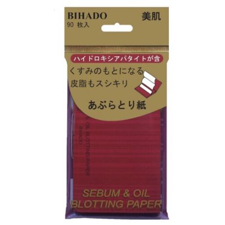 Bihado матирующие салфетки супервпитывающие с гидроксиапатитом Sebum & Oil Blotting Paper белые