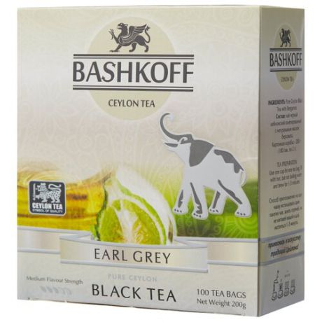 Чай черный Bashkoff Earl grey в пакетиках, 100 шт.