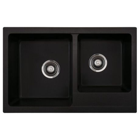 Врезная кухонная мойка 78 см ORIVEL Quadro Plus 2D 172956 черный