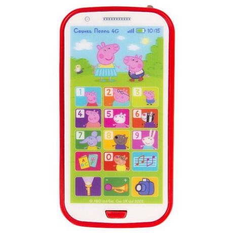 Интерактивная развивающая игрушка РОСМЭН Игрушечный телефон Свинка Пеппа красный