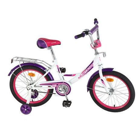 Детский велосипед MUSTANG ST18001-A белый-фиолетовый (требует финальной сборки)