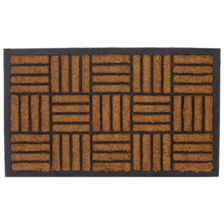 Придверный коврик Attribute Parquet, размер: 0.75х0.45 м, черный/бежевый
