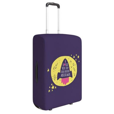 Чехол для чемодана JoyArty До луны и обратно L/XL, розовый, желтый, синий