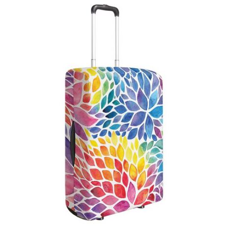 Чехол для чемодана JoyArty Радужное цветение L/XL, белый, красный, синий