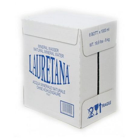 Вода минеральная Lauretana негазированная, стекло, 6 шт. по 1 л