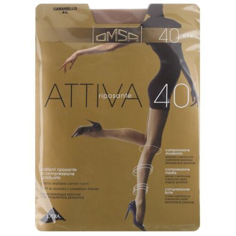 Колготки Omsa Attiva 40 den, размер 2-S, caramello