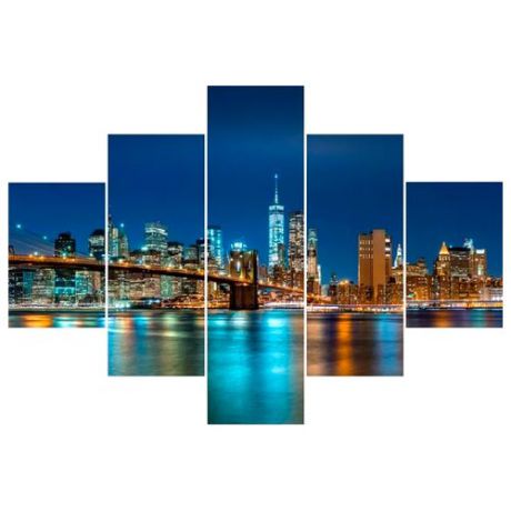 Модульная картина Ekoramka Манхеттен, мосты 100х70 см