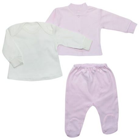 Комплект одежды Клякса размер 74, белый/розовый