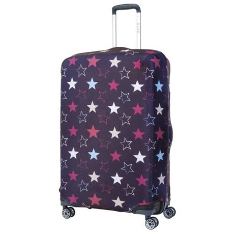 Чехол для чемодана METTLE Star L, черный/красный/голубой