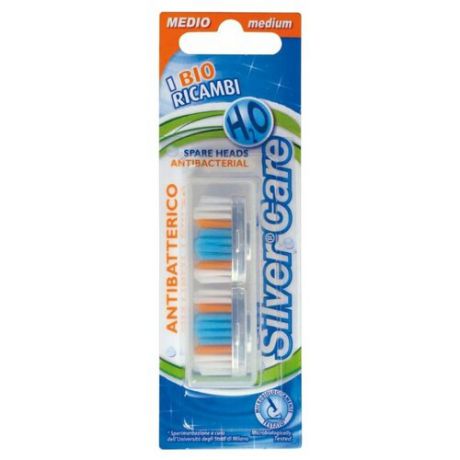 Сменная насадка для зубной щетки Silver Care H2O средняя, белый/голубой/оранжевый