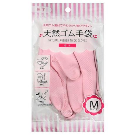Перчатки CAN DO хозяйственные латексные толстые, 1 пара, размер M, цвет розовый